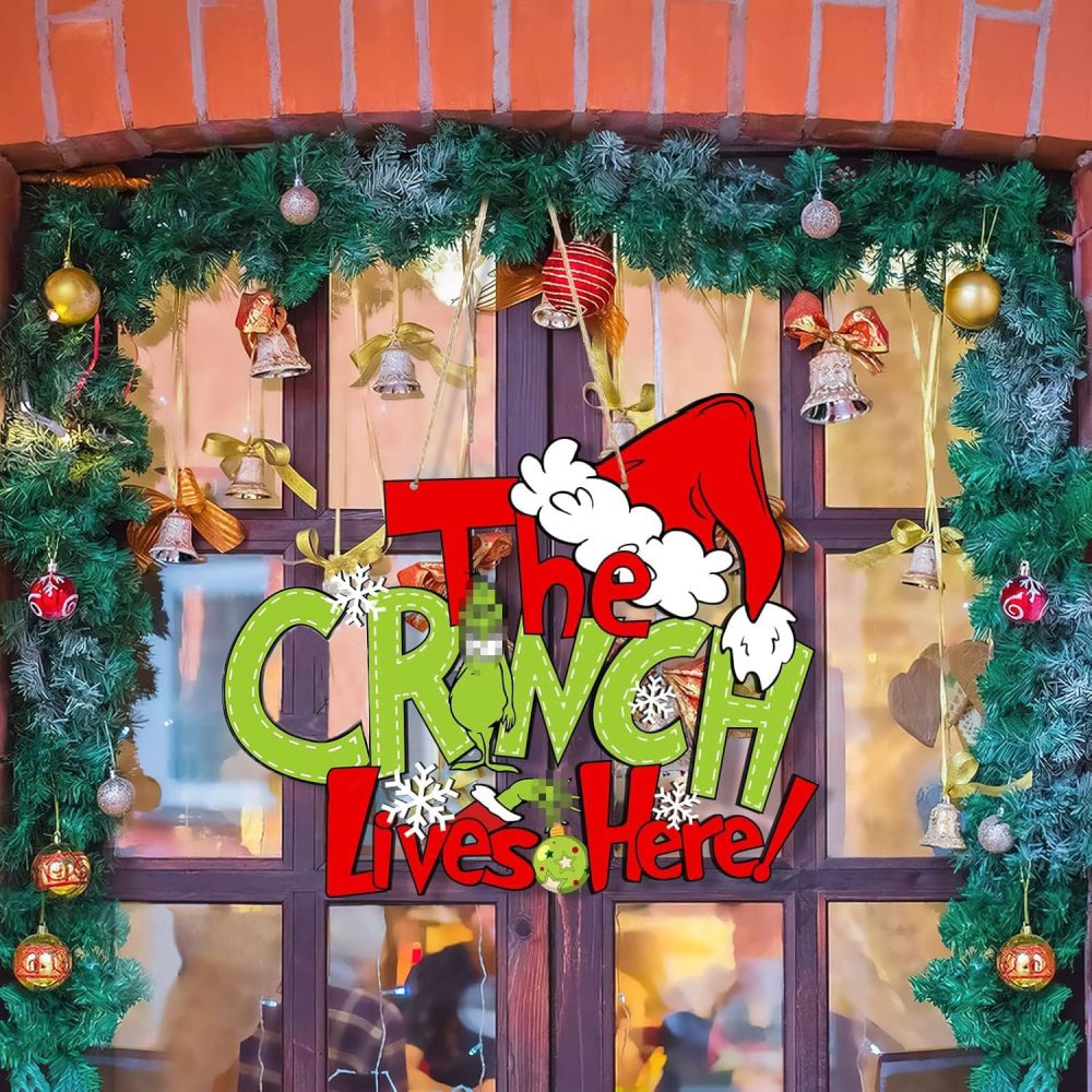 Christmas Decorations Hanging Sign - Christmas Wooden Door Sign Thief Stole Decor for Holiday Xmas Door Wall Tree Decorations Indoor Outdoor - Image 2