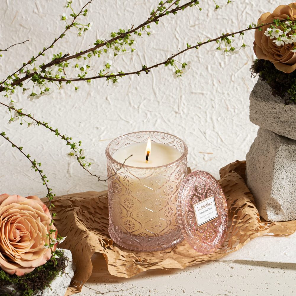 LA Jolie Muse Sandalwood Rose Candle, Scented Candles, Candles Gifts for Women, Natural Soy Candle, 6 oz 40 Hours Burn, Candles for Home Scented - Image 6
