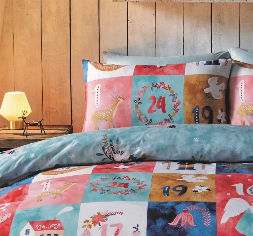 Rapport Home Christmas Advent Calendar Double Reversible Microfibre Duvet Cover Set - Xmas Double Multicoloured Bedding Set - Image 3