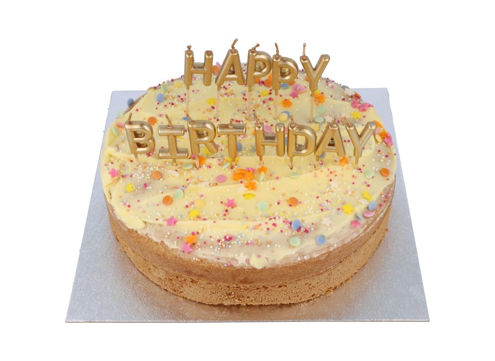 Henbrandt Pack of 13 Gold Happy Birthday Candles on Wooden Picks, Metallic Gold 7cm Lettered Happy Birthday Celebration Candles Cake Topper for Birthday Cake and Cupcake Decorations - Image 3