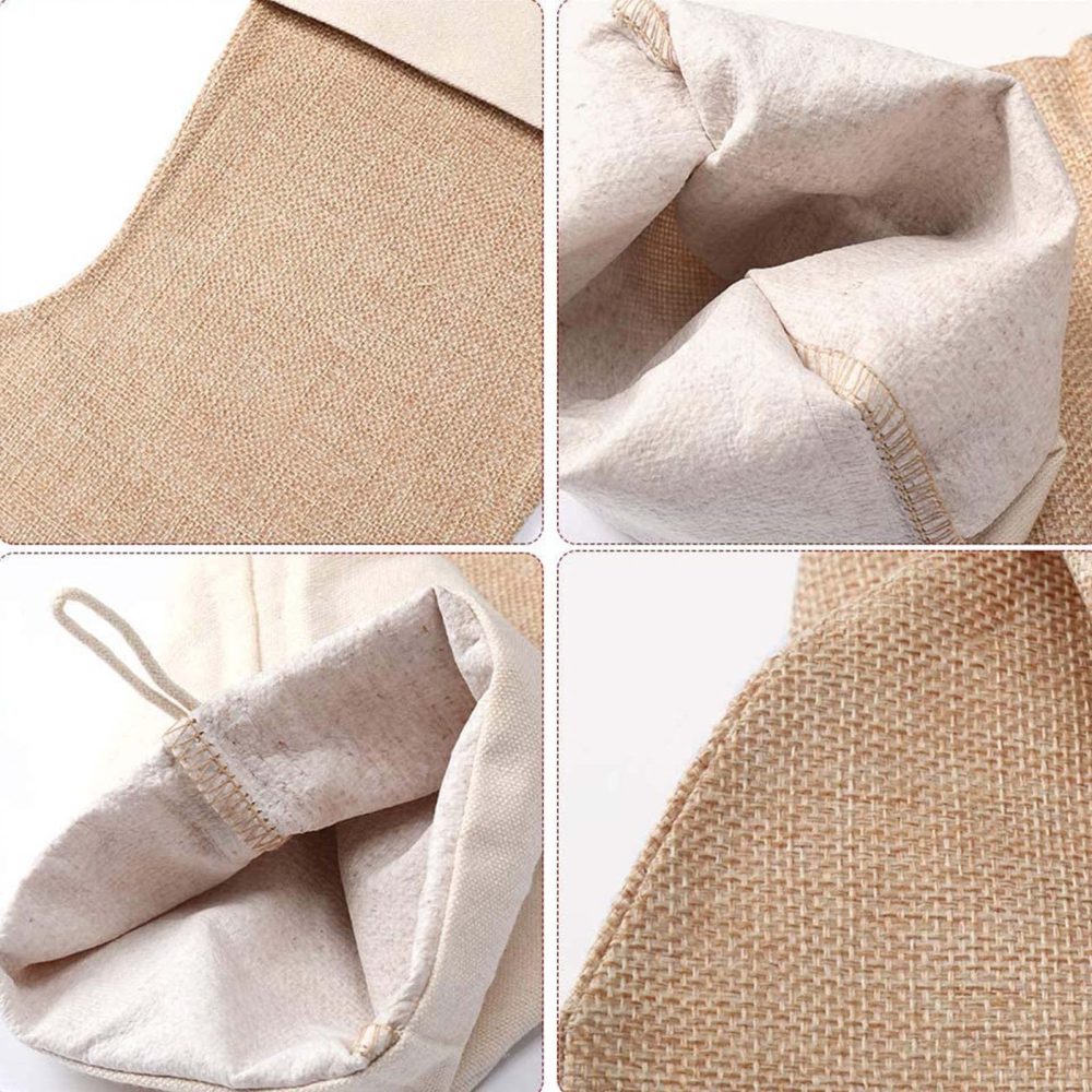 Burlap Christmas Stockings, Plain Christmas Stockings Personalized Christmas Stockings Xmas Fireplace Hanging Decoration for Christmas Decoration - Image 6