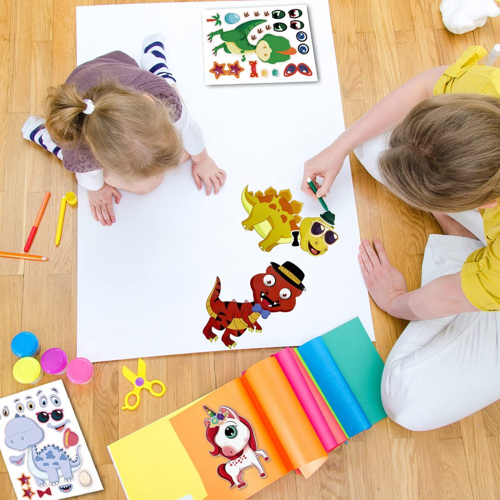 24pcs Make a Face Dinosaur Stickers for Kids Make Your Own Dinosaur Stickers Dino Birthday Goodie Bags Stuffer Children Dinosaur Party Favors Exchange Gifts - Image 2