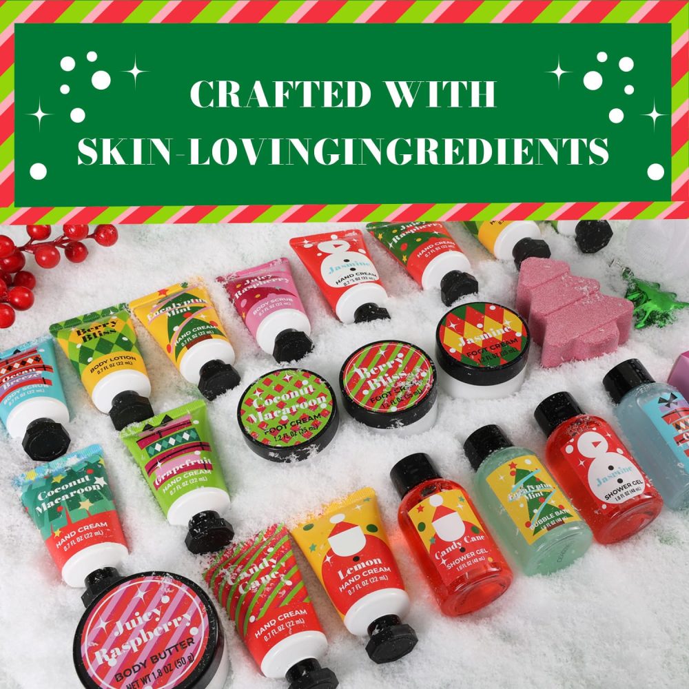 Advent Calendar 2024, 24pc Christmas Spa Gifts Set for Women, Hand Cream, Lotions, Bubble Baths,Christmas Tree Bomb Skincare Christmas Gift for Mum Ladies - Image 6