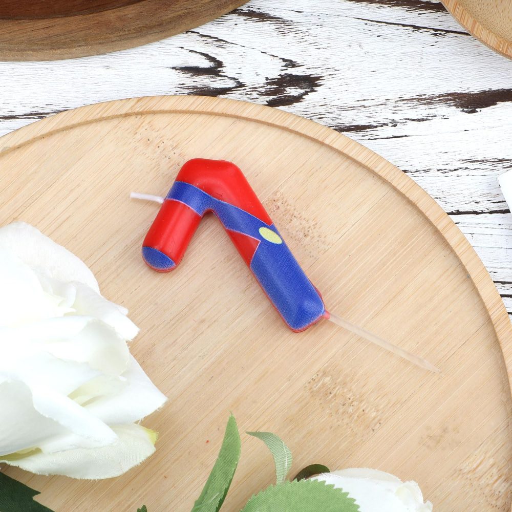 Red Blue Birthday Candles, Birthday Candles Numbers Cartoon Game Themed Cake Topper Candles Birthday Cake Decorations for Boys Girls Kids Party Decor Celebration Supplies (Number 7) - Image 5