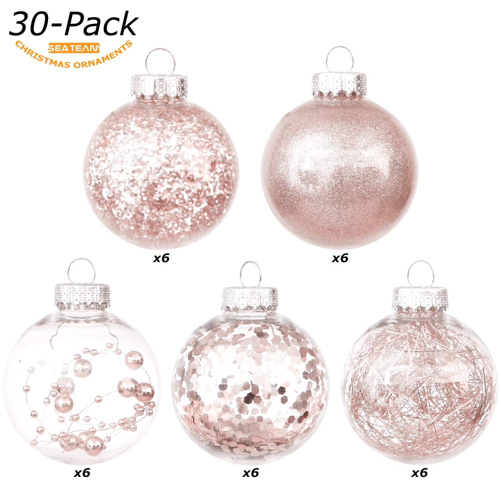 Sea Team 60 mm/2.36 Inch Set of Colourful and Sparkling Painted Ornaments and Hanging Baubles for Christmas Tree – 30 Pieces - Image 8