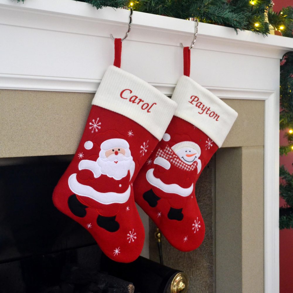 Always Personal Personalised Embroidered Christmas Ivory Cream Xmas Hanging Stockings - Santa or Snowman with Custom Name (Snowman) - Image 5