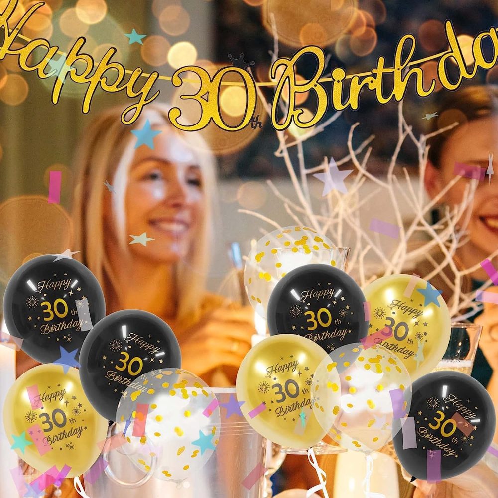 18th Birthday Balloons 15 Pcs Black Gold Happy 18th Birthday Latex Confetti Balloons Black Gold 18th Birthday Party Decorations Balloons for Boys Girls 18th Birthday Decor Supplies (Age 18) - Image 2