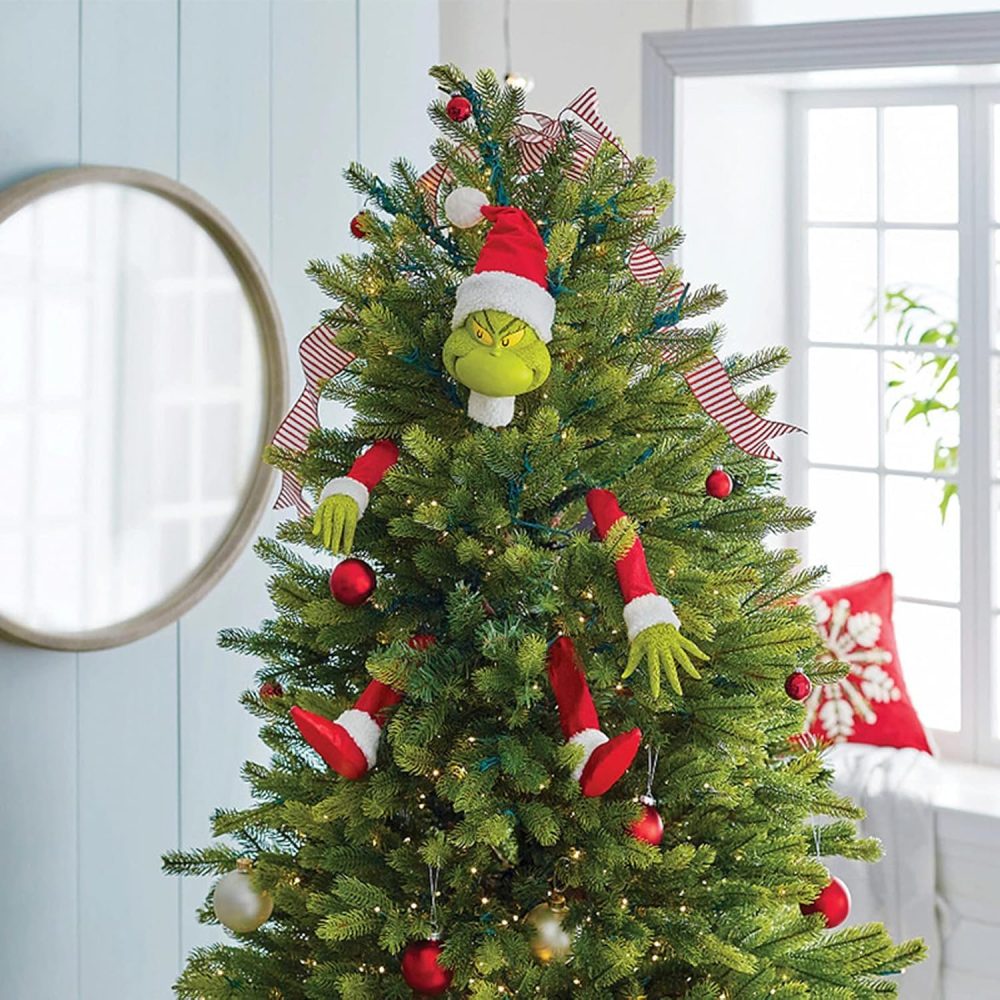 Christmas Tree Decorations Gifts - Christmas Tree Topper, Elf Head/Arm/Leg for Christmas Tree Stole Elf Stuffed Leg Stuck Tree Topper Garland Ornaments - Image 9
