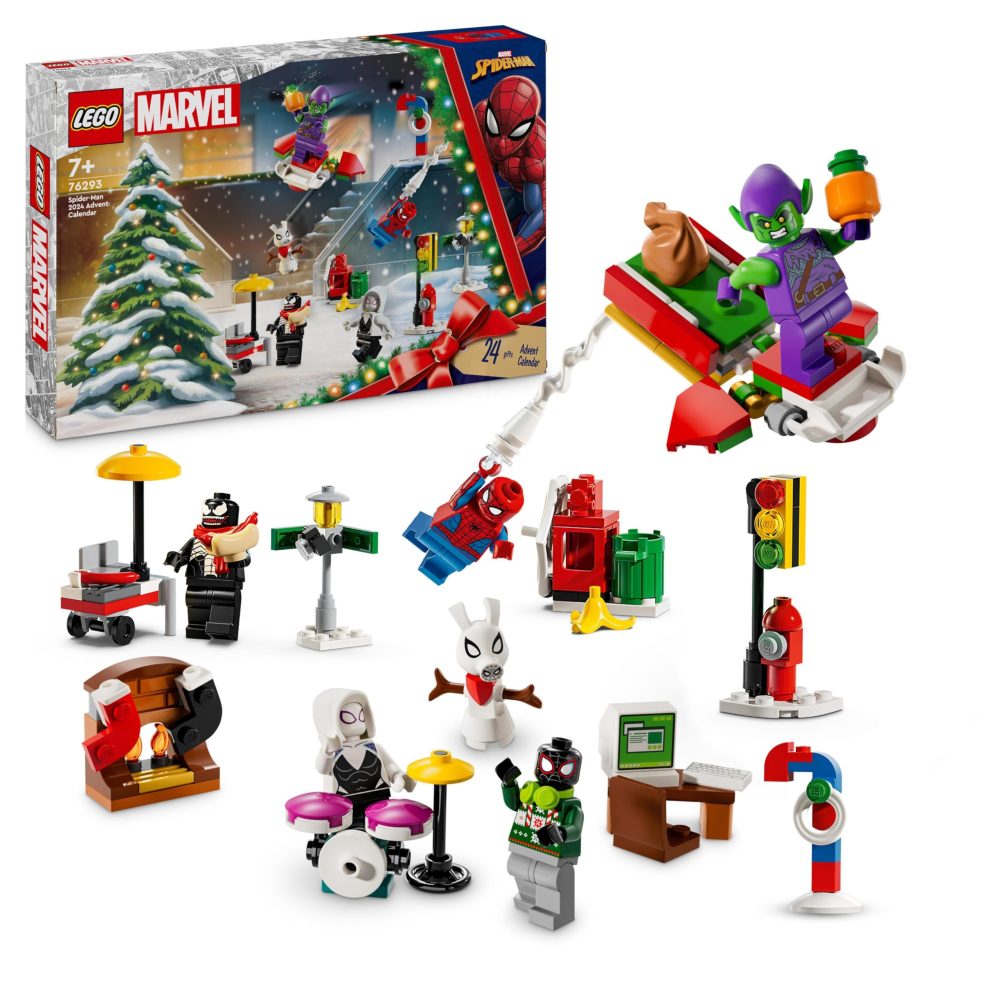 LEGO Marvel Spider-Man Advent Calendar 2024, Buildable Christmas Countdown Toy for Kids, with 24 Super Hero Surprises Including 5 Minifigures, Festive Gift for 7 Plus Year Old Boys and Girls 76293