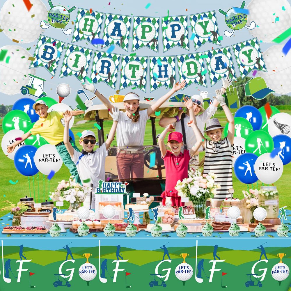 QUERICKY 2 Pack Golf Party Tablecloths, 130x220cm Rectangle Golf Table Cover for Golf Theme Party Decorations, Golf Birthday Supplies, Par-tee Decor, Golf Events - Image 7