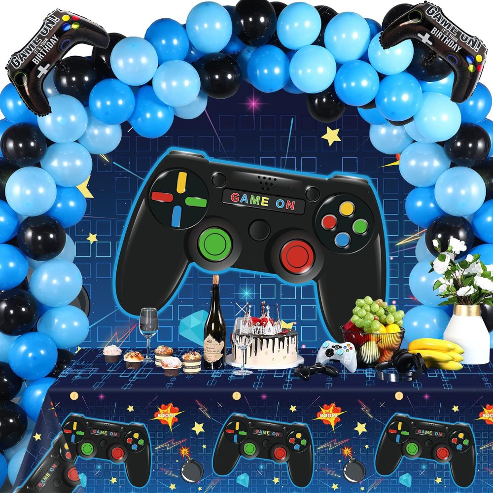 4 Pack Video Game Tablecloth Video Game Birthday Decoration Gaming Birthday Party Supplies 86” x 51” Rectangle Plastic Game party Table Cover for Kids Boys Girls Video Game Party Decorations Favors - Image 7