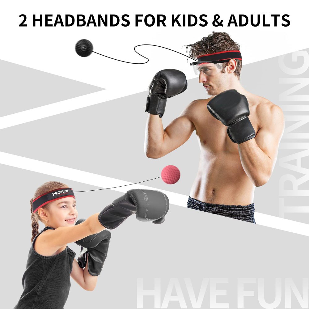 PROIRON Boxing Headband Ball with Safety Glasses, 3 Balls Reflex, 2 Headband for Adult/Kids, Box Ball for Punch Speed, Hand Eye Coordination Training Equipment Boxing MMA, Gifts for Teenage Boys - Image 3