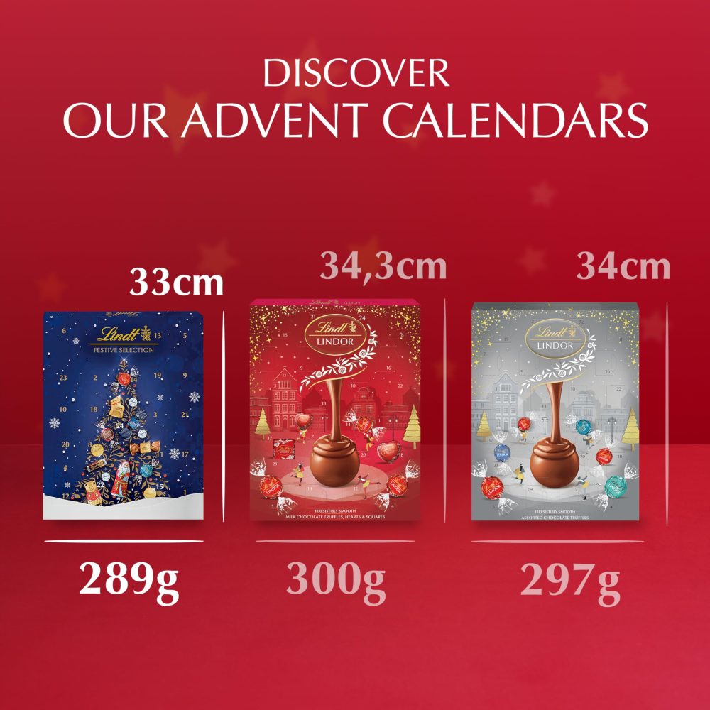 Lindt Festive Selection Advent Calendar 2024 | Large 289 g | A Selection of 24 Lindt Chocolate festive favourites for Him and Her | For Adults and Kids - Image 5