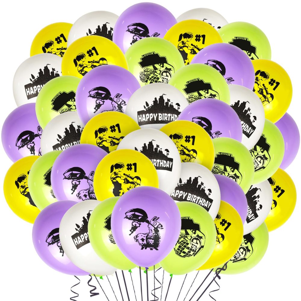 Fortnit Birthday Decorations,48pcs Fortnit Balloons,Gaming Party Decorations,Fortnit Latex Birthday Party Balloons for Kids Birthday Baby Shower Fortnit Theme Party Supplies