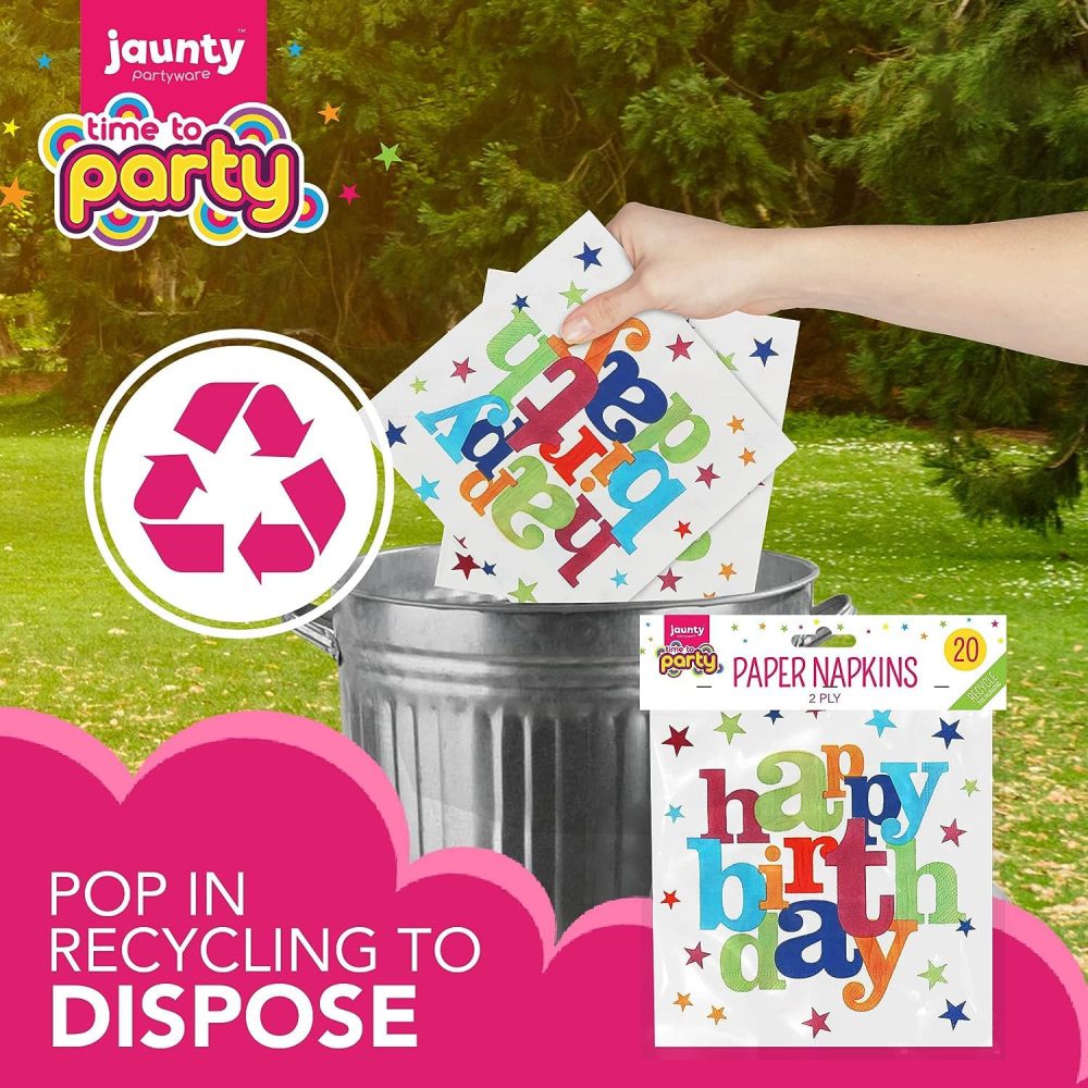 20pk Disposable Happy Birthday Napkins | Kids Napkins Party | Kids Party Napkins Birthday Napkins for Women Party Napkins Kids | Happy Birthday Serviettes - Image 3