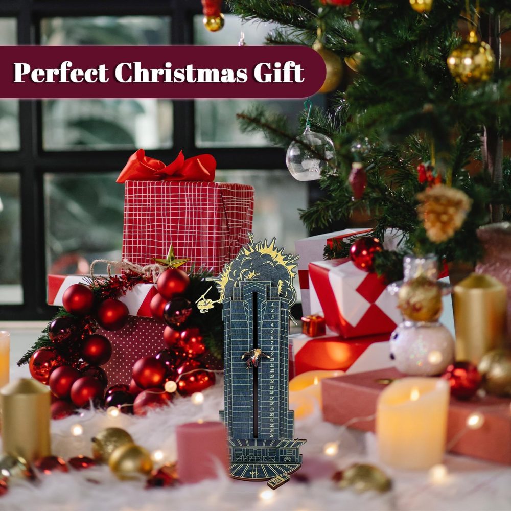 Feliciay Christmas Advent Calendar 2024, Christmas Countdown Advent Calendar, 24 Days Christmas Die Hard Countdown Calendar, Hans Gruber Calendar for Funny Xmas Gifts Desktop Offices Decor(blue) - Image 5