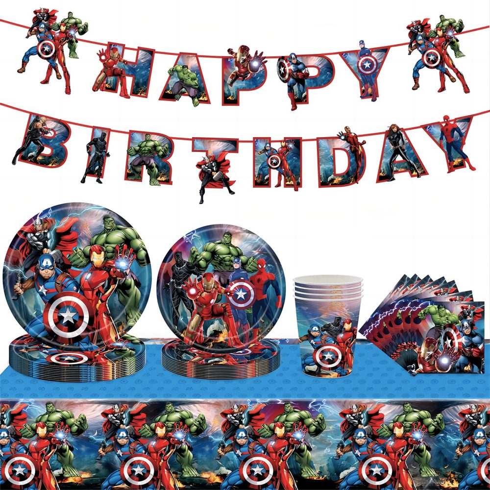 POPOYU Marvel Avengers Kids Party Table Cloth,Superhero Table Cover,SuperHero Kids Party Tableware Decorations,Captain America Party Tablecloth for Kids Boys Marvel Birthday Party Supplies - Image 2