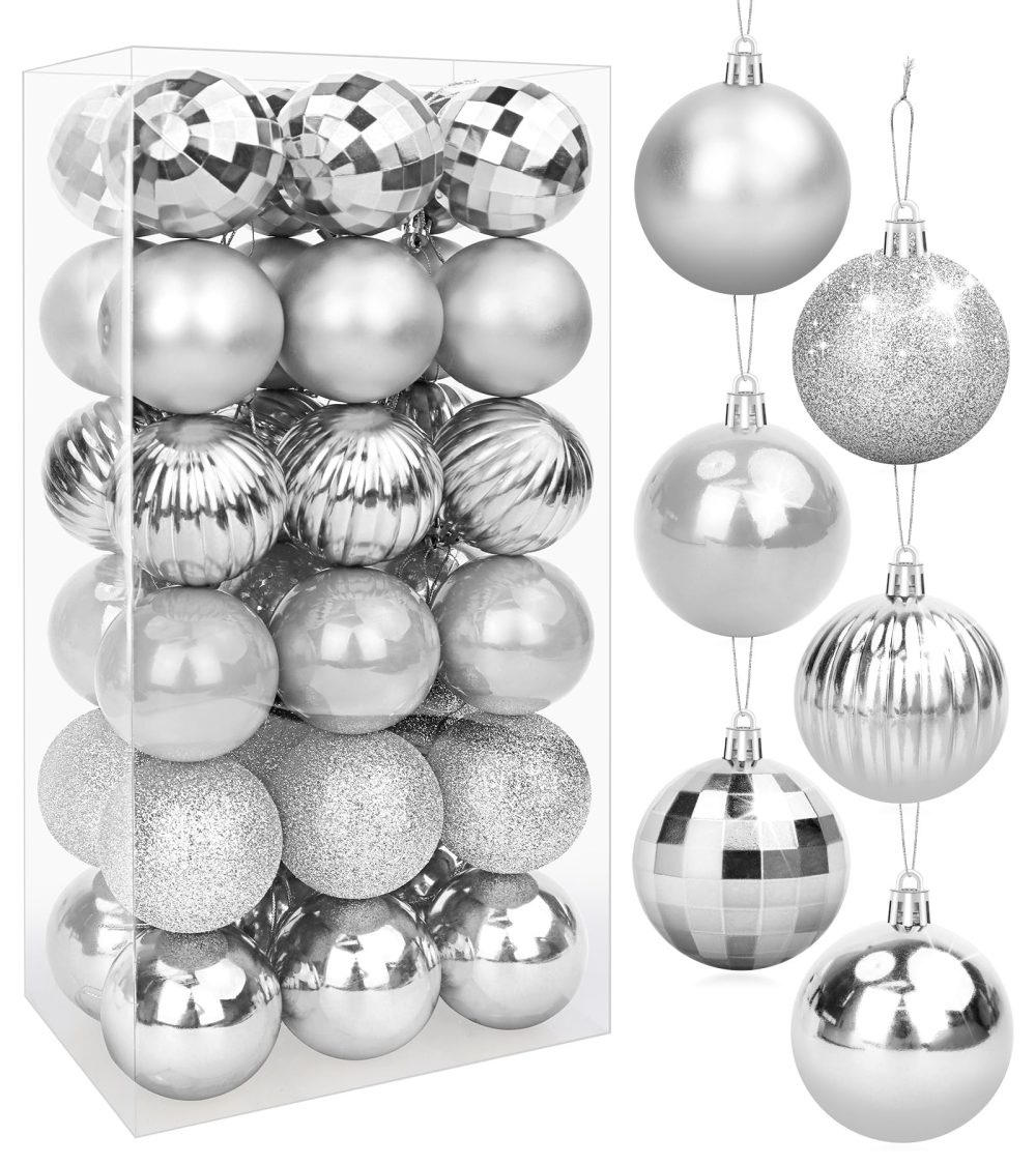 BLAZOR Christmas Baubles, 36Pcs 6CM Christmas Tree Baubles - Shatterproof Christmas Tree Decorations, Large Xmas Hanging Ball for Holiday Wedding Party Ornaments