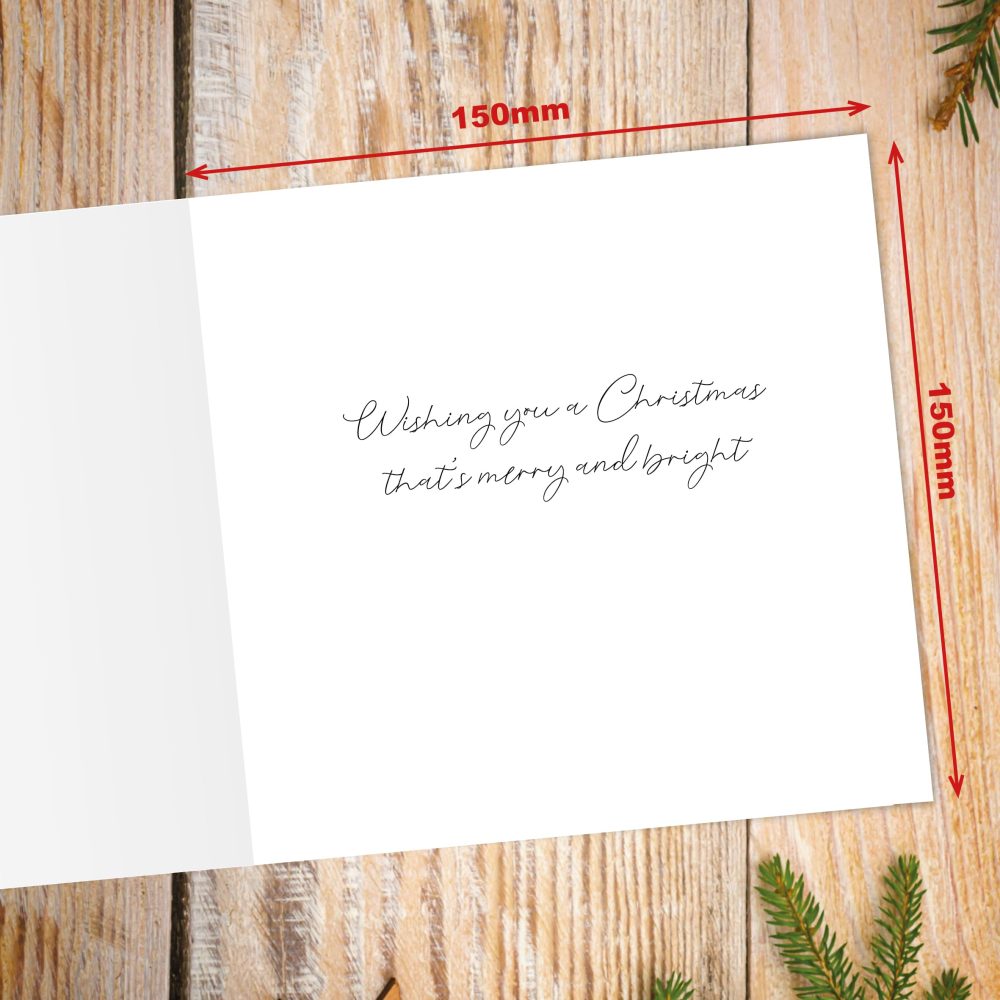 Charity Christmas Cards Pack of 10. Each Christmas Card Pack contails 2 Wreath & Tree Designs. Ecofriendly and UK Made. Verse Inside. 150 x 150mm Card Size. - Image 5