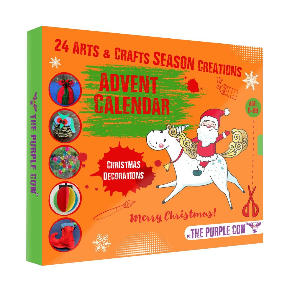 2024 Christmas Countdown Advent Calendar. Beautiful DIY Arts & Crafts Ornaments & Decorations Handmade by your kids. 24 days, all the season decorations for the Christmas Tree and Table.
