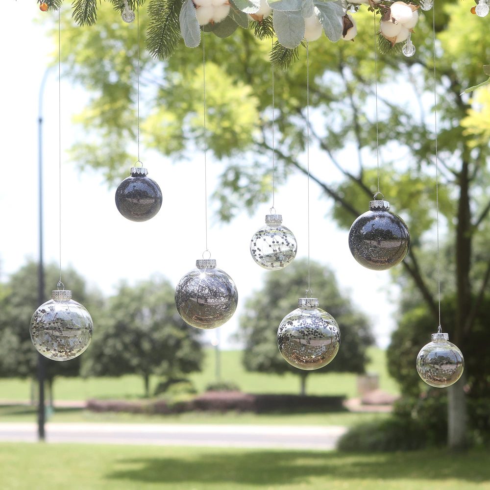 Sea Team Multi-Size Shatterproof Clear Plastic Christmas Ball Ornaments Decorative Xmas Balls Baubles Set with Stuffed Delicate Decorations (48 Counts, Black) - Image 6