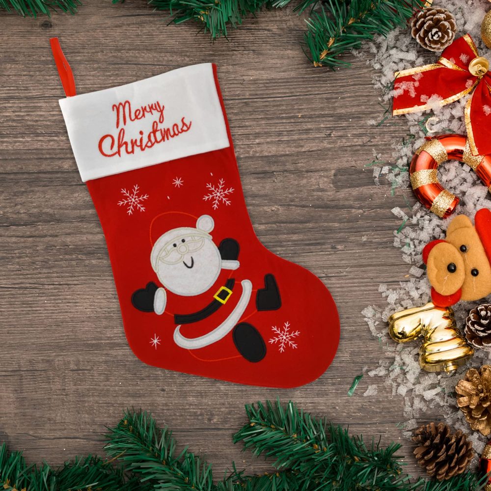 ALLY-MAGIC Christmas Stockings Large Xmas Stockings Christmas Ornament Candy Pouch Bag for Holiday Party Xmas Tree Decoration Y4-SDLPW (Santa Claus) - Image 3