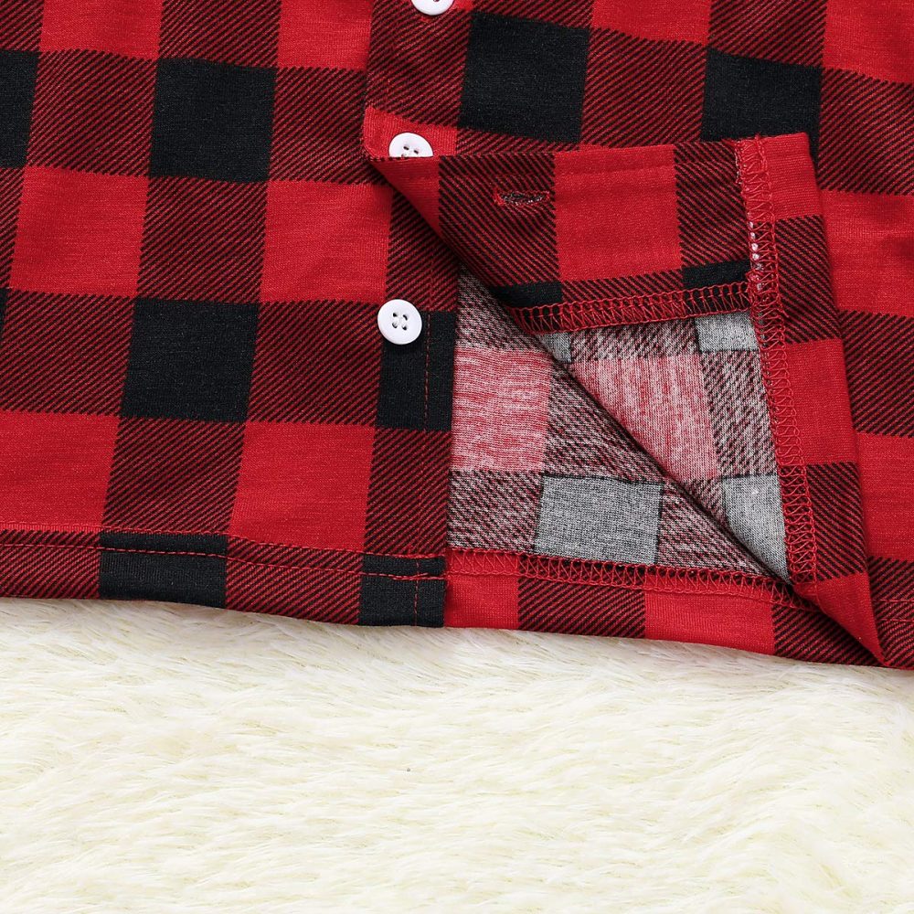Amissz Family Outfit Christmas Pajamas, Sleepwear Nightwear Pajama T-Shirt + Pants Homewear Set for Red Women, M - Image 4