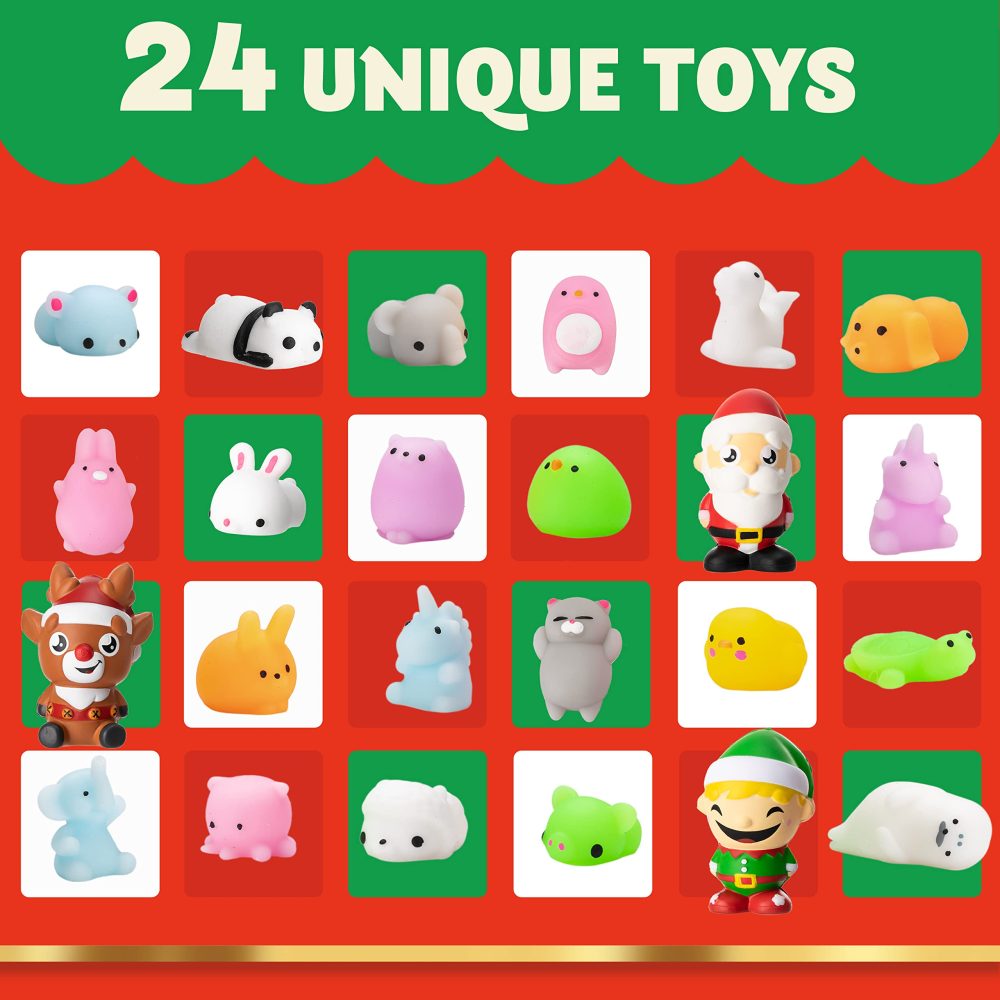 JOYIN 2024 Mochi Squishy Toys Advent Calendar Christmas 24 Days Countdown Advent Calendar Including 21 Cute Mochi Animal squishy toys and 3 Big Slow-Rising Squishy Toys - Image 5