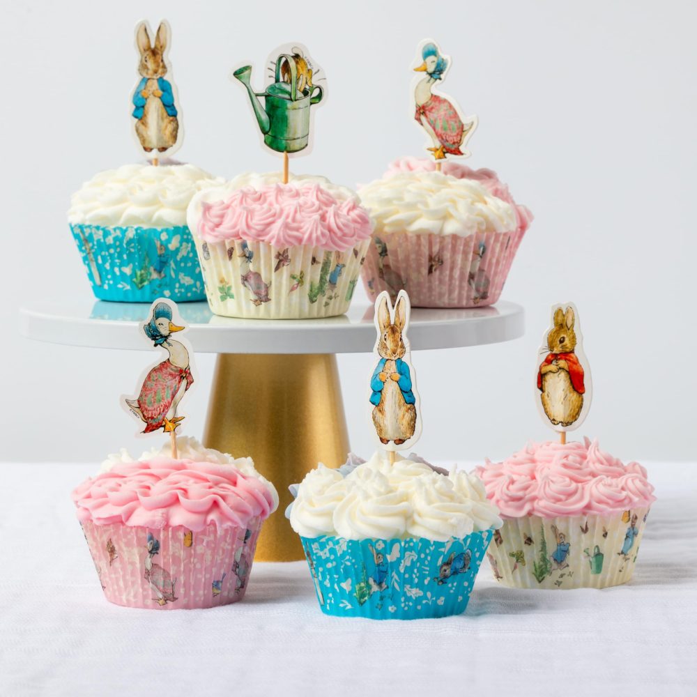 Anniversary House Official Beatrix Potter™ Peter Rabbit™ Classic Characters Cupcake Toppers, Paper & Bamboo Picks, Cake Decorations, Baby Shower, Easter, 1st Birthdays, Cupcake/Food Picks J001 - Image 2