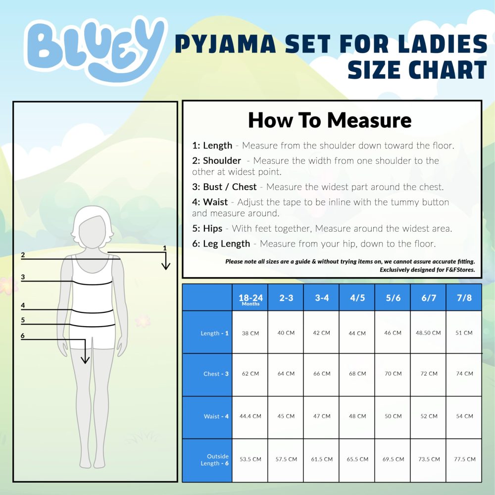 Bluey Christmas Matching Family Pyjamas - Xmas Matching PJs for Women, Men, Teens, Kids Lounge Wear Sets (White/Blue Kids, 18-24 Months) - Image 2