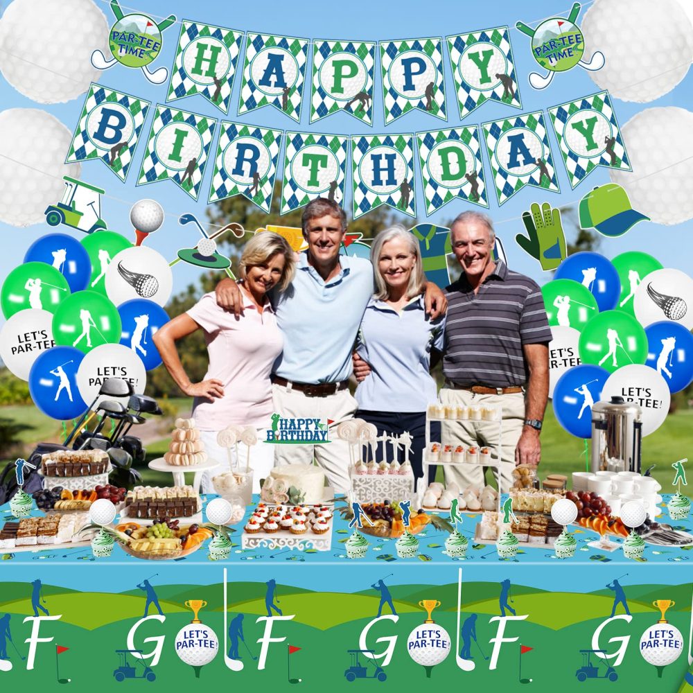 QUERICKY 2 Pack Golf Party Tablecloths, 130x220cm Rectangle Golf Table Cover for Golf Theme Party Decorations, Golf Birthday Supplies, Par-tee Decor, Golf Events - Image 4