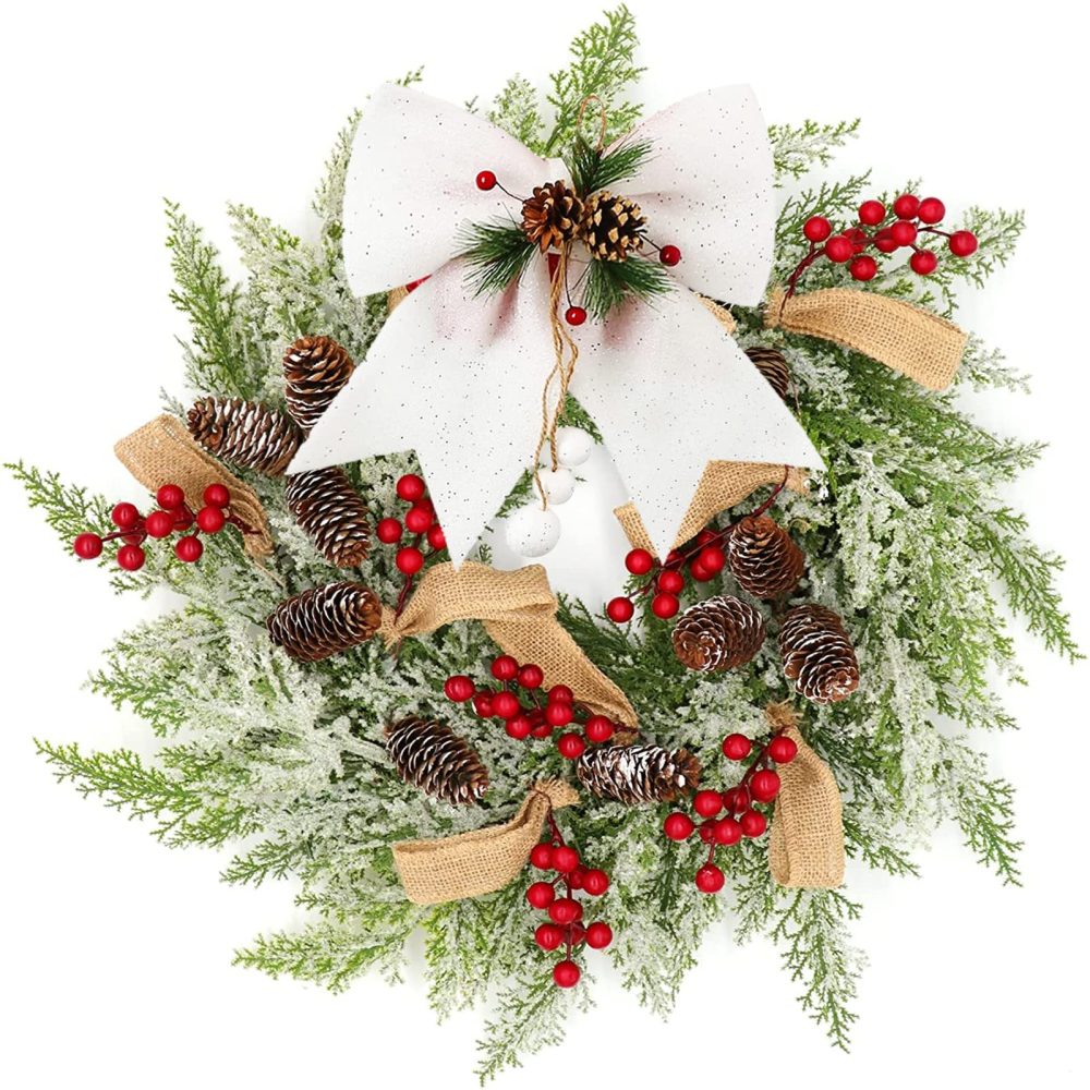 1P White Topper Bows for Christmas Tree,9.8x11.8in Glitter Wreaths Bows Large Sequin Ties Xmas Bows for Tree Topper,Xmas Tree Bows,Foam Bows Ornaments for Christmas Tree,Wreaths,Garland Decor - Image 5