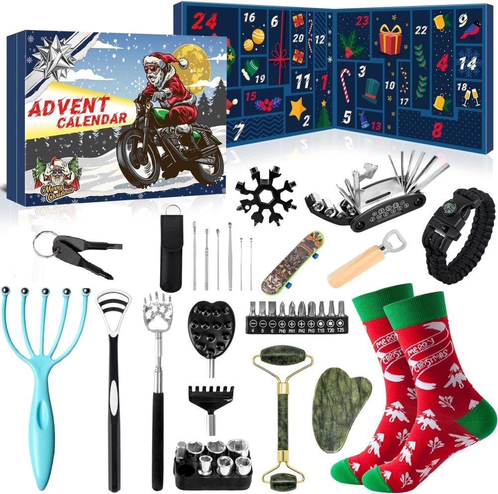 iZoeL Advent Calendar 2024 Men Tools Sets Adult Advent Calendar for Men Tool Kit Teen Advent Calendar Xmas Calendar Teenager Boy Christmas Calendar Men 24 Basic Hand Tools