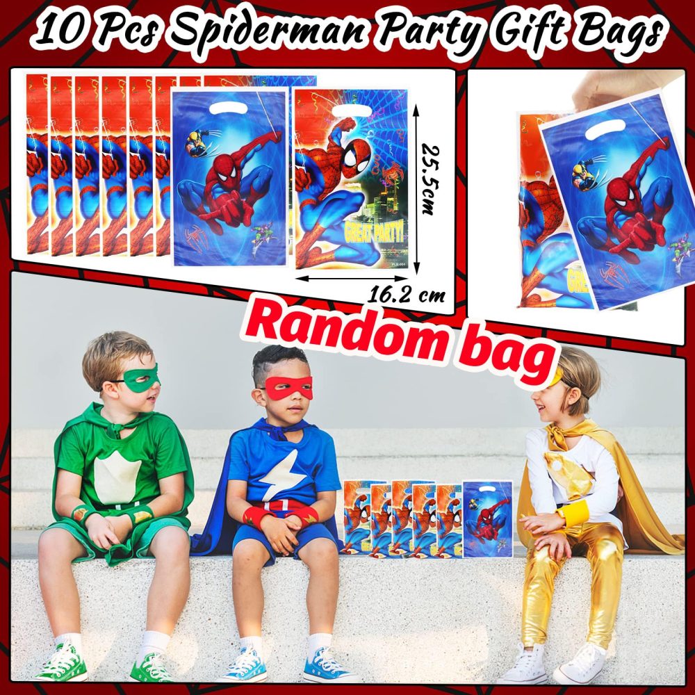 40 Pcs Spiderman Supplies for Kids Party Bag Fillers, Slap Bracelets, Keychains, Luminous Tattoos, Random Bags, Party Favors Birthday Gift School Classroom Rewards Lucky Dip Prize Party for Boys Girls - Image 7