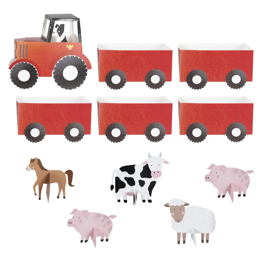 Ginger Ray Tractor and Trailer Farm Themed Birthday Party Treat Sandwich Stand Centrepiece Decoration, Mehrfarbig - Image 4