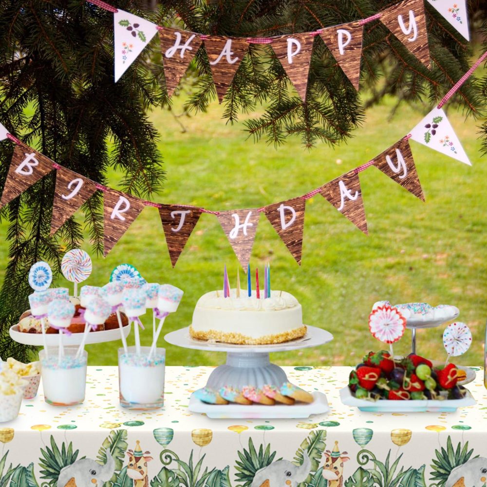 Dagelar Jungle Animal Birthday Tablecloth,Safari Table Covers Plastic Party Tablecloths Jungle Theme Birthday Party Decoration for Kids 137 * 274cm - Image 5