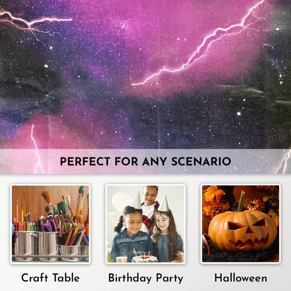 Kissymix Starry Night Table Cover Pack of 1-180cm x 120cm Recyclable Space Themed Table Cloth For Parties - Image 6