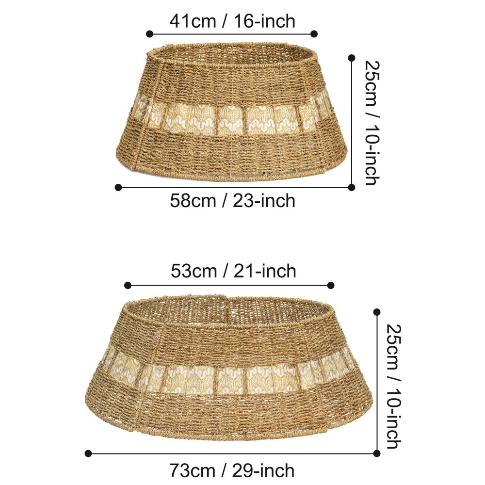 Art Beauty Christmas Tree Collar 71cm White and Gold Christmas Tree Decorations Alternative Tree Skirt Christmas Tree Ring - Image 3