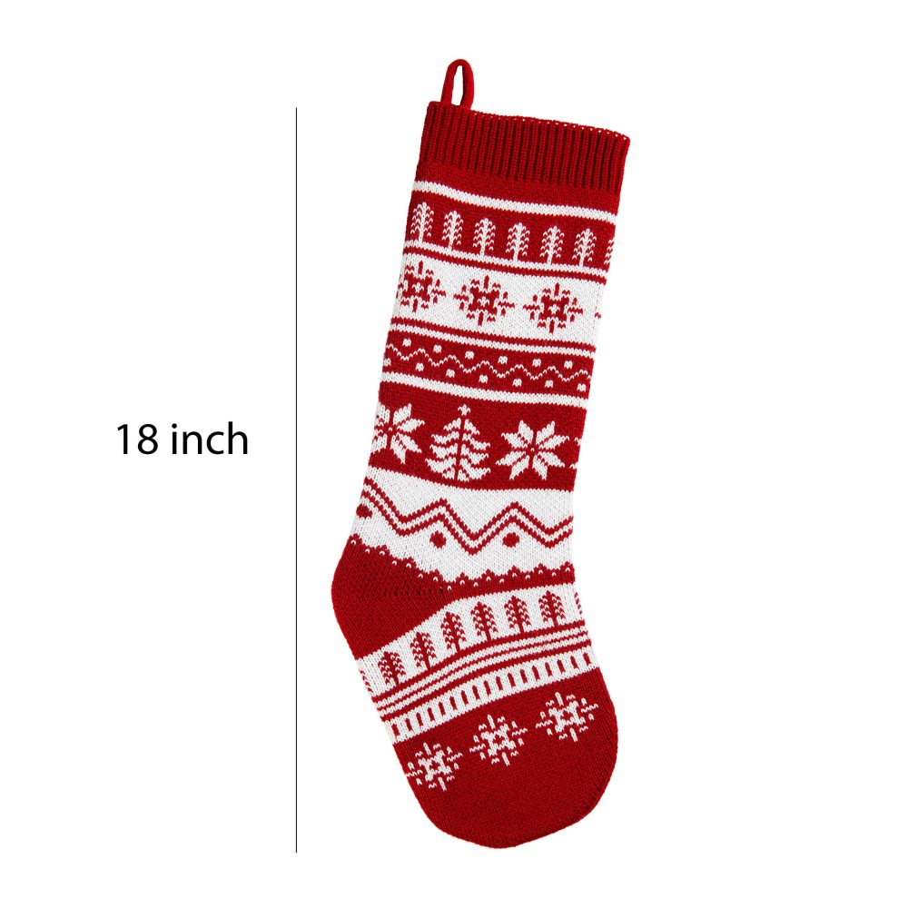 6 Pack 45cm Knit Christmas Stockings, Large Rustic Yarn Xmas Stockings for Family Holiday Decorations - Image 9
