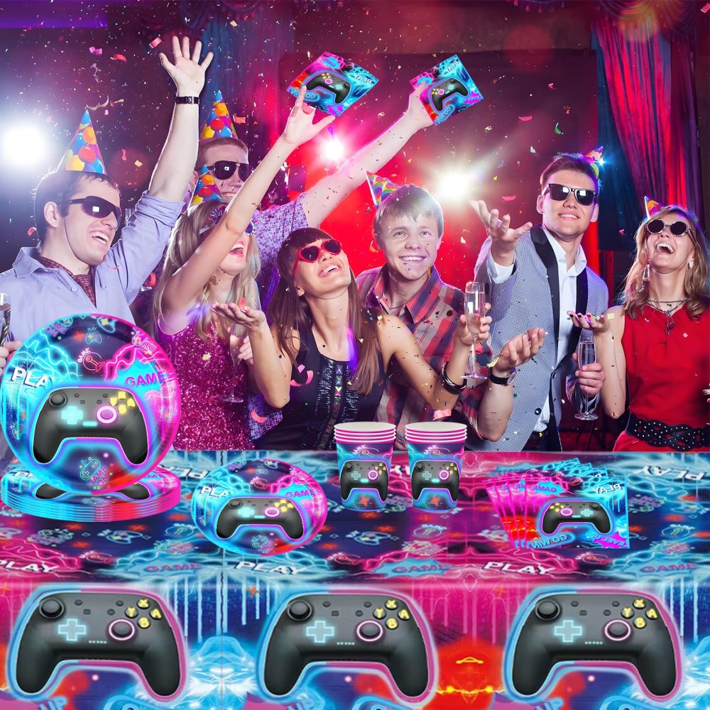 20Pcs Game Party Paper Napkins,Video Game Party Napkins Serviettes,Gaming Player Party Napkin Tissue for Kids Boys Girls Gaming Birthday Decorations,Game Controller Theme Birthday Party Supplies - Image 3
