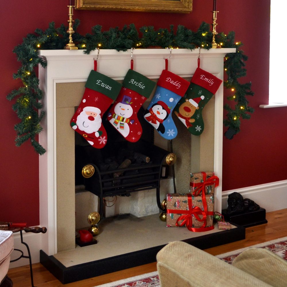 Always Personal Personalised Embroidered Christmas Xmas Hanging Stockings - Santa, Snowman, Reindeer or Penguin with Custom Name (Santa) - Image 3