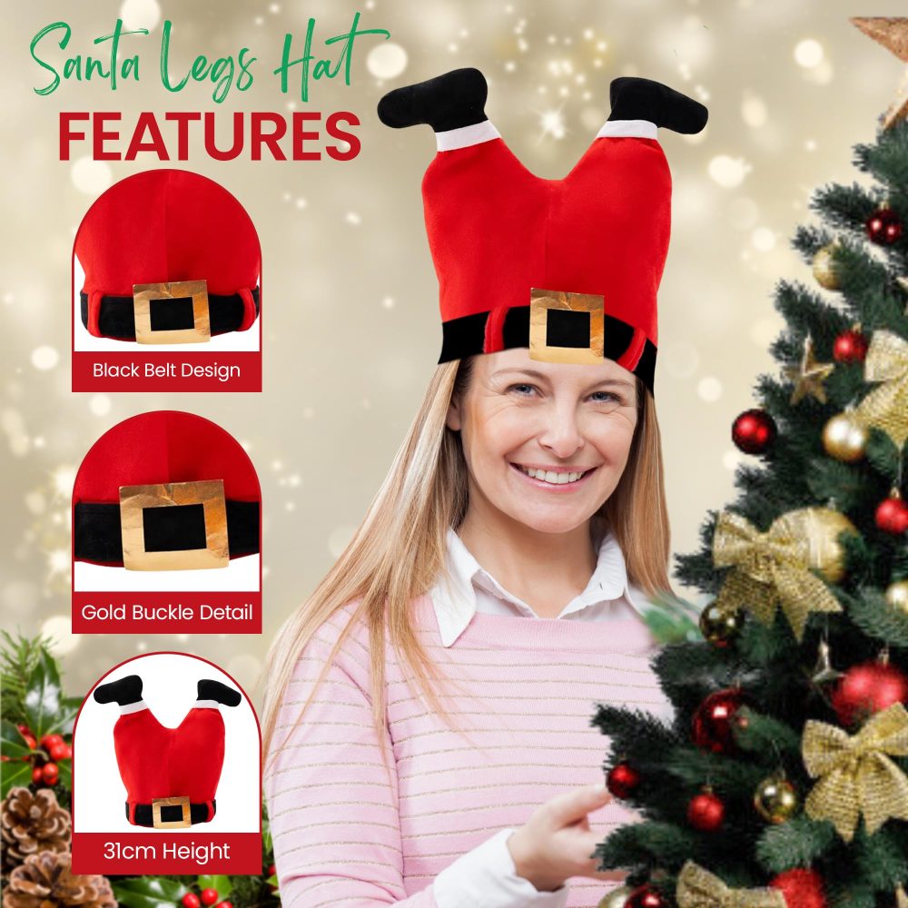 Novelty Christmas Hats Pack - Contains Santa Hats, Christmas Turkey Hat Adult, Christmas Pudding Hat Adult, Christmas Tree Hat - Christmas Accessories to Wear as Christmas Novelty Hats for Adults (5) - Image 2
