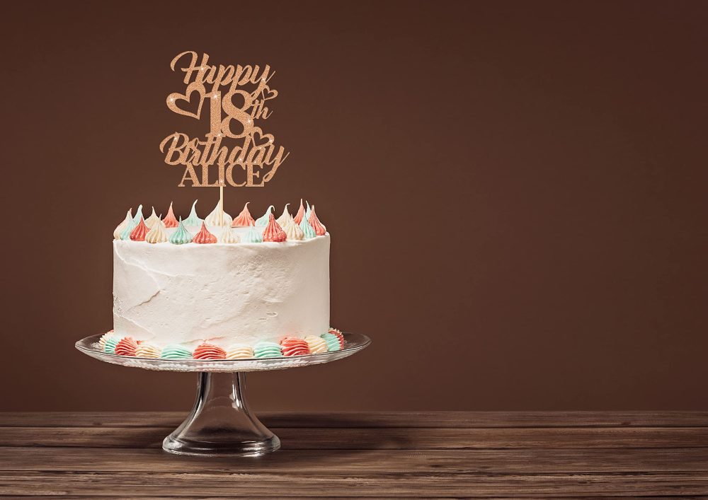Personalised Cake Topper Happy Birthday Cake Topper for 1st 2nd 3rd 13th 18th 21st 30th 40th 50th Multicoloured Glitter Party Supplies (Rose Gold) - Image 3