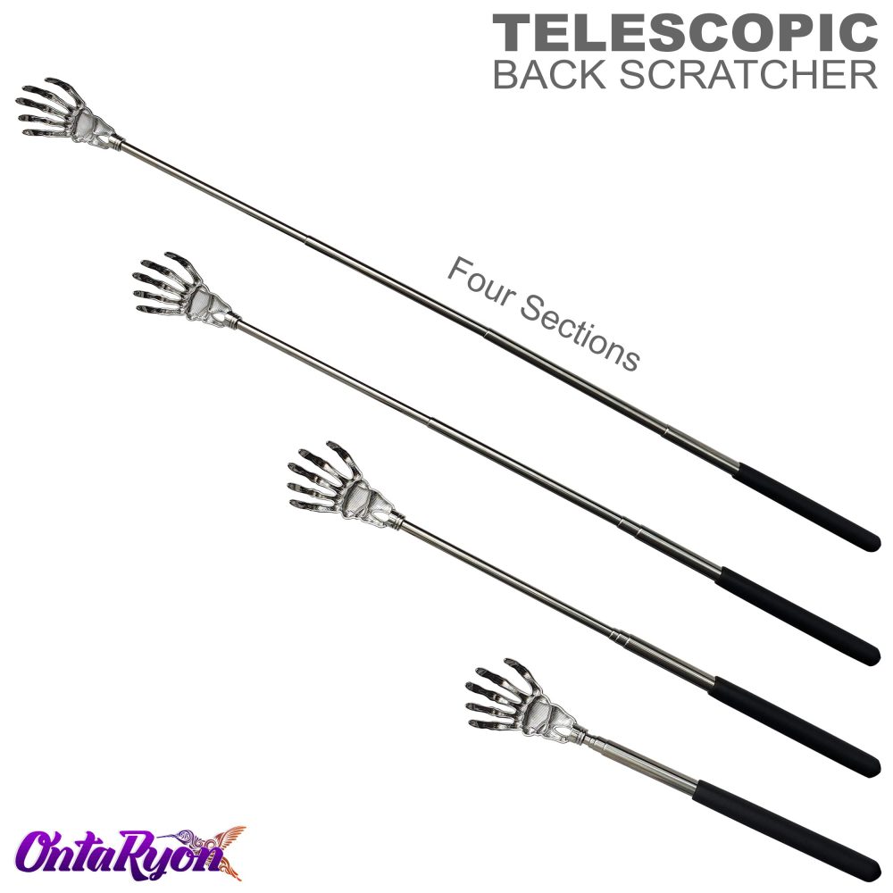 OntaRyon Telescopic Back Scratcher | Novelty Gifts for Men & Women | Portable Handheld Massage Stick | Small Stocking Fillers for Adults | Unusual & Funny Massager (Black) - Image 8
