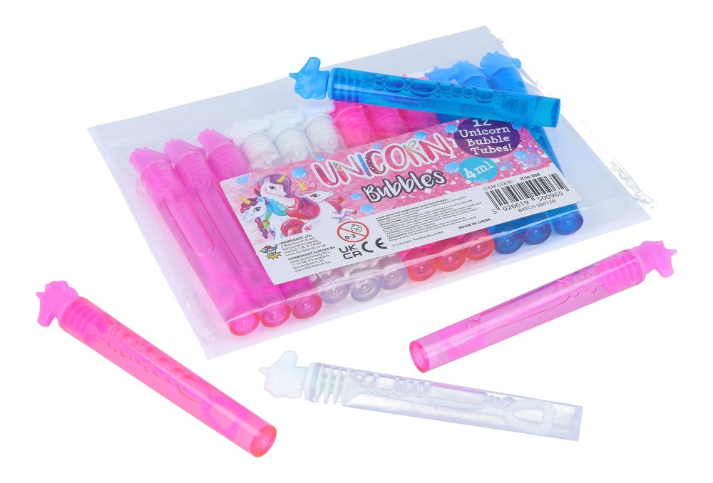 Henbrandt Unicorn Party Bubble Tubes with Wand (Pack of 12) Children's 4ml Party Bubbles Loot Bag Fillers Summer Games for Boys and Girls Kids Party Bags - Image 5