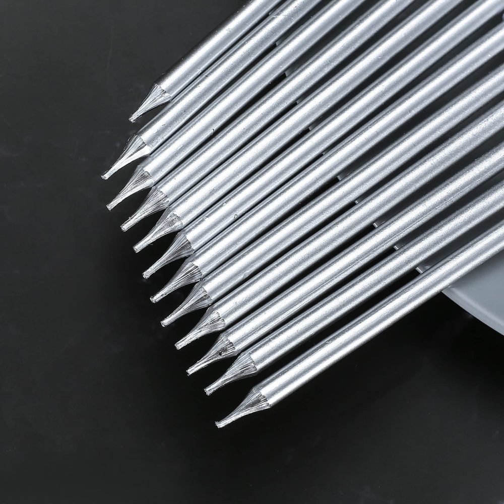 Birthday Cake Candles,12 Pieces Silver Glitter Birthday Candles for Cakes Tall Birthday Party Cake Design for Birthday Wedding Party Decoration - Image 6