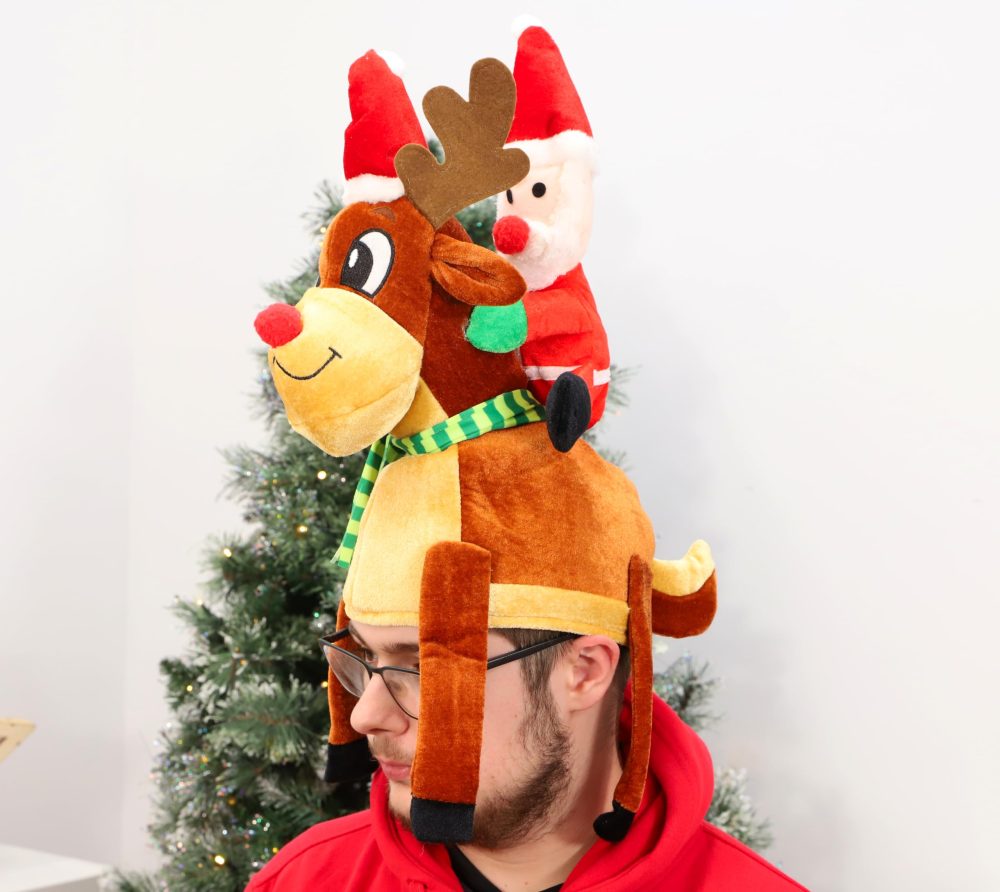 Toyland® Novelty Christmas Hat - Funny Xmas Fancy Dress Hats (Reindeer Hat) - Image 3