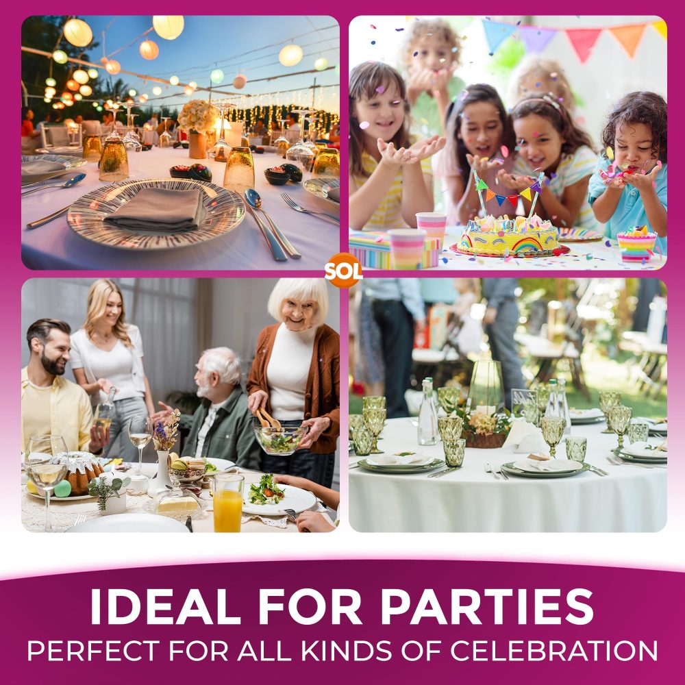 9pk White Round Table Cloth Disposable | 140cm Party Round Tablecloths For Circular Table | Round Table Cloths Circular Tablecloth Round Table Cloth White Round Tablecloth White Table Cloth Round - Image 4