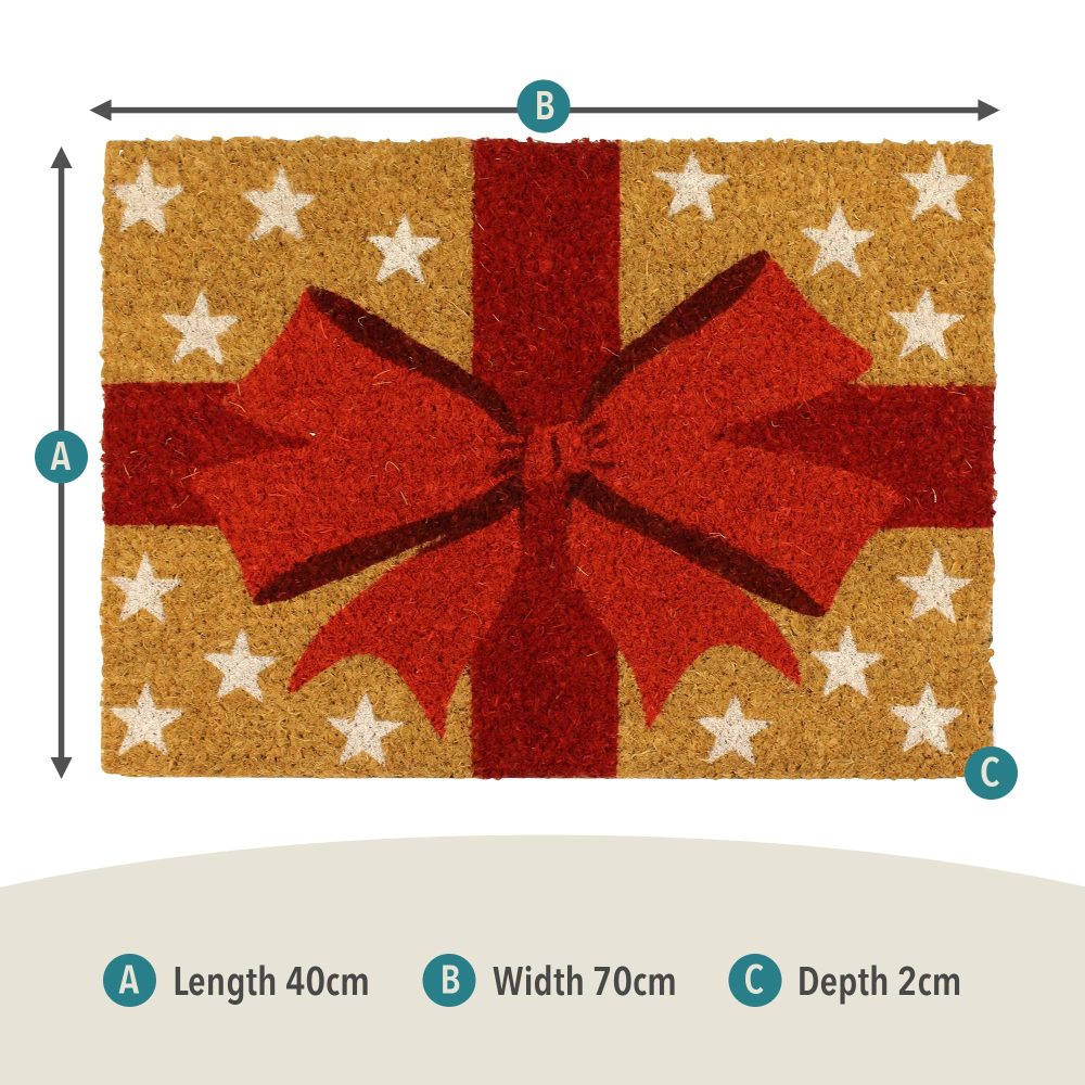 Rugs & More Premium Seasonal Coir Doormats Outdoor - Robust Coconut Fibre Door Mat for Front or Back Entrance - Multiple Styles for Welcoming Home Decor (40 x 57 cm - Xmas Coir Present) - Image 4