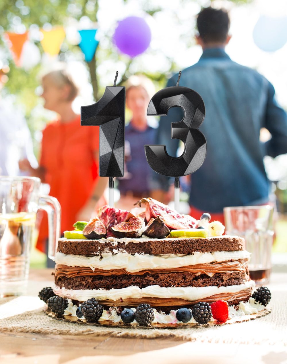 Black 60th Birthday Candles, 3D Black Number 60 Candles for Cake, Women Men 60th Birthday Decorations, Black Cake Decorations, Black Candle Cake Topper for Birthday Party Weddings Anniversary Supplies - Image 2